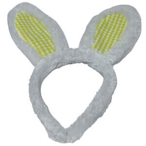 Yellow Gingham Easter Bunny Ears Headband Costume Accessory Adult & Child Size